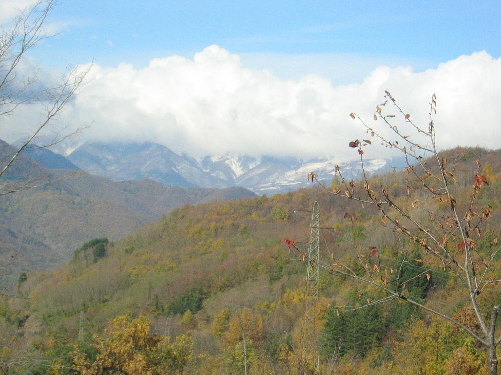 We turned a corner and saw snow covered Apennines