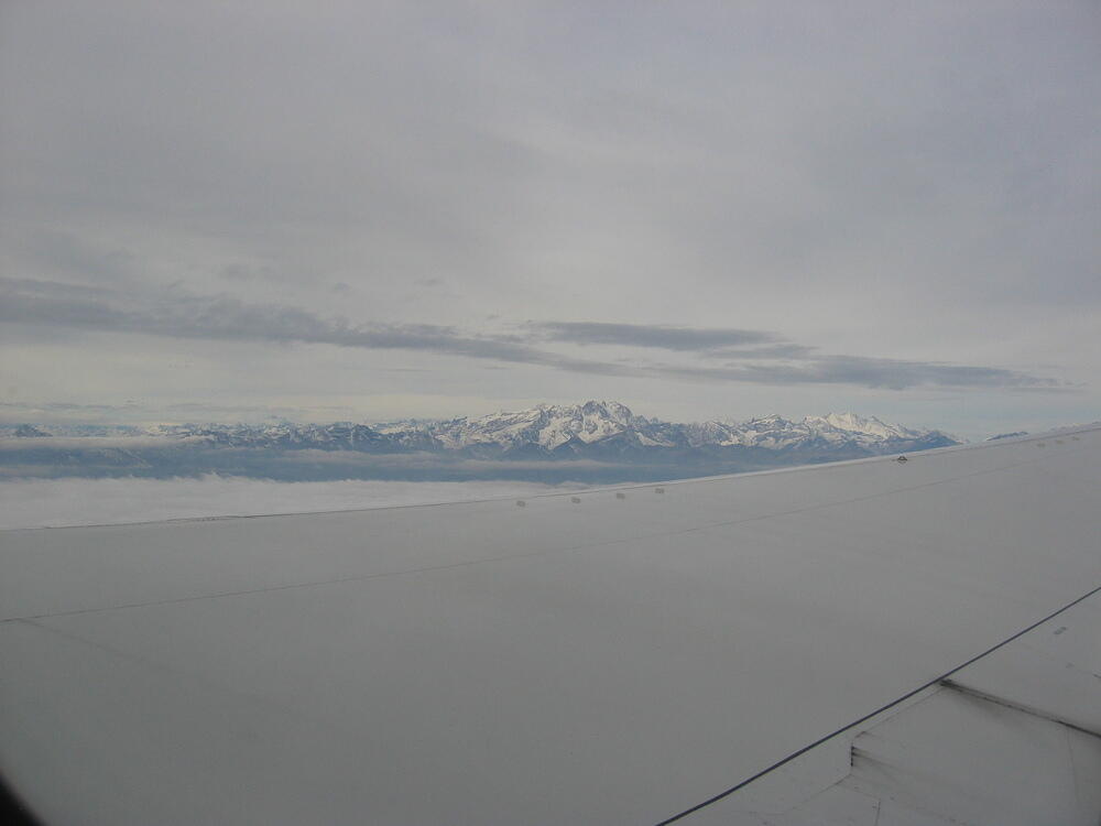 Flying over the Alps