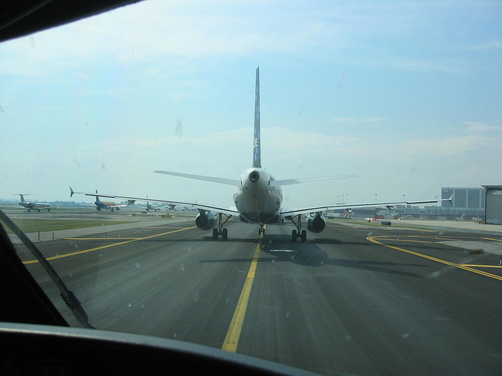 Waiting behind JetBlue