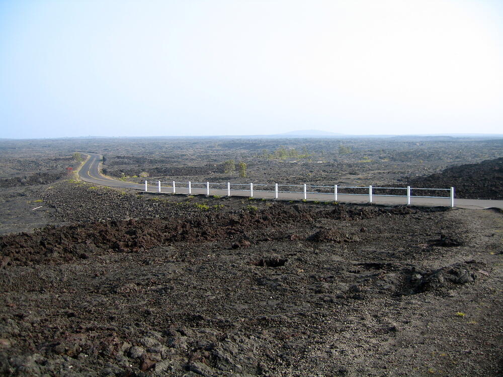 Chain of Craters Road Through Lava Field