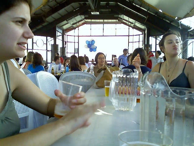 Eating on a Boat on the Hudson