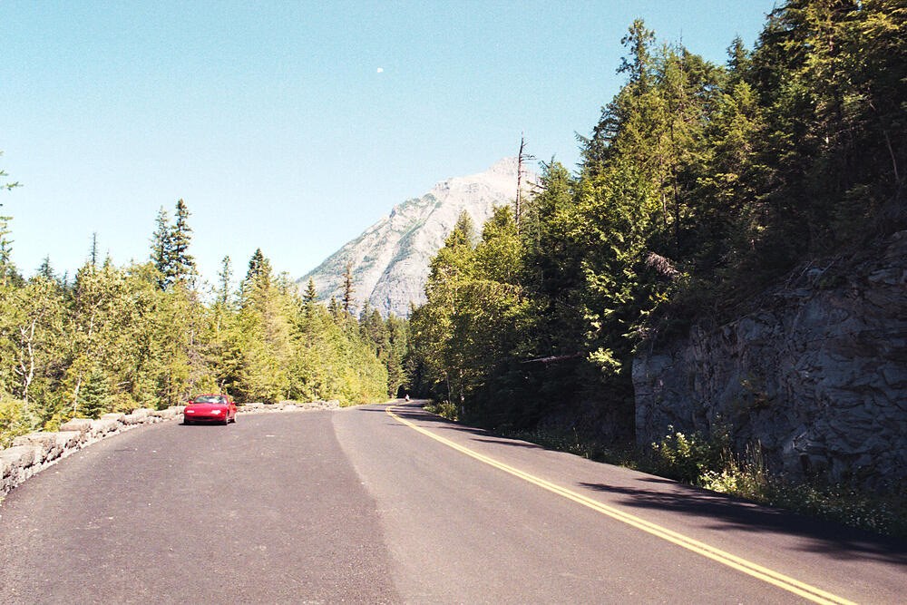 Miata at Glacier National Park