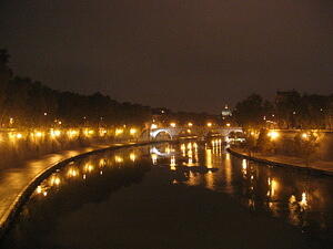 Tiber with Basillica San Pietro