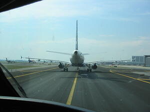 Waiting behind JetBlue