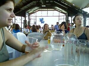 Eating on a Boat on the Hudson