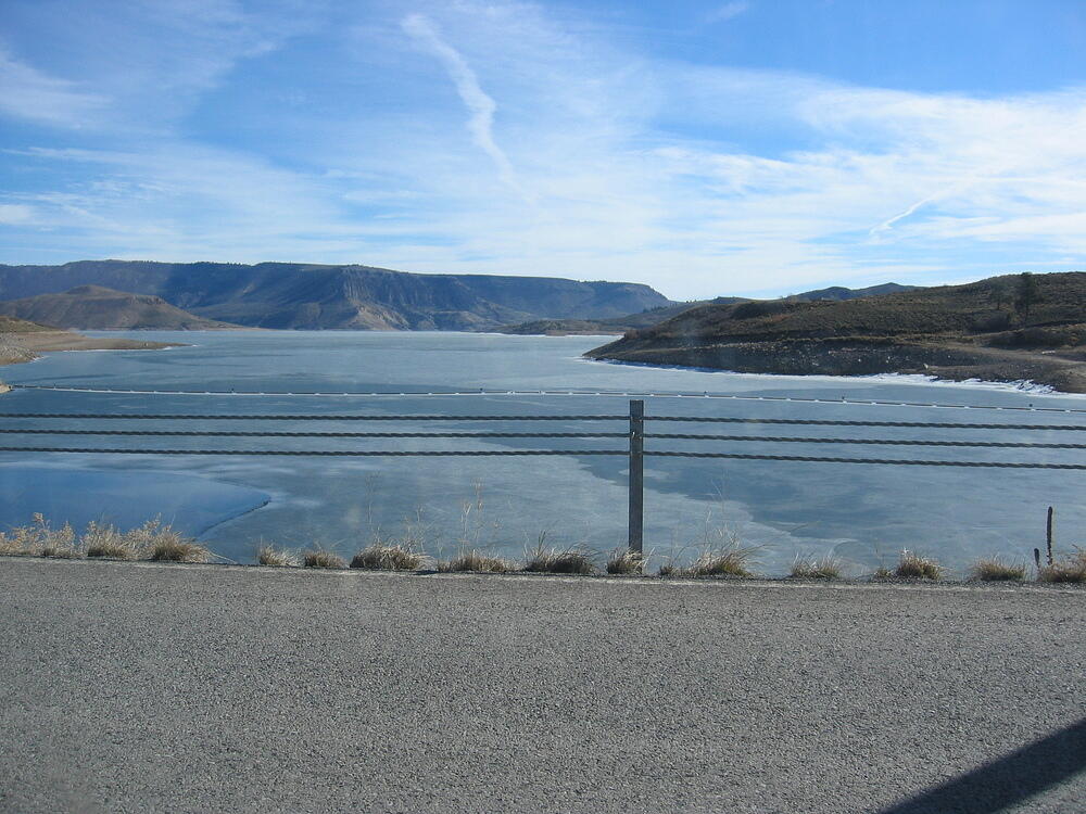 From atop the dam that forms Blue Mesa Reservoir