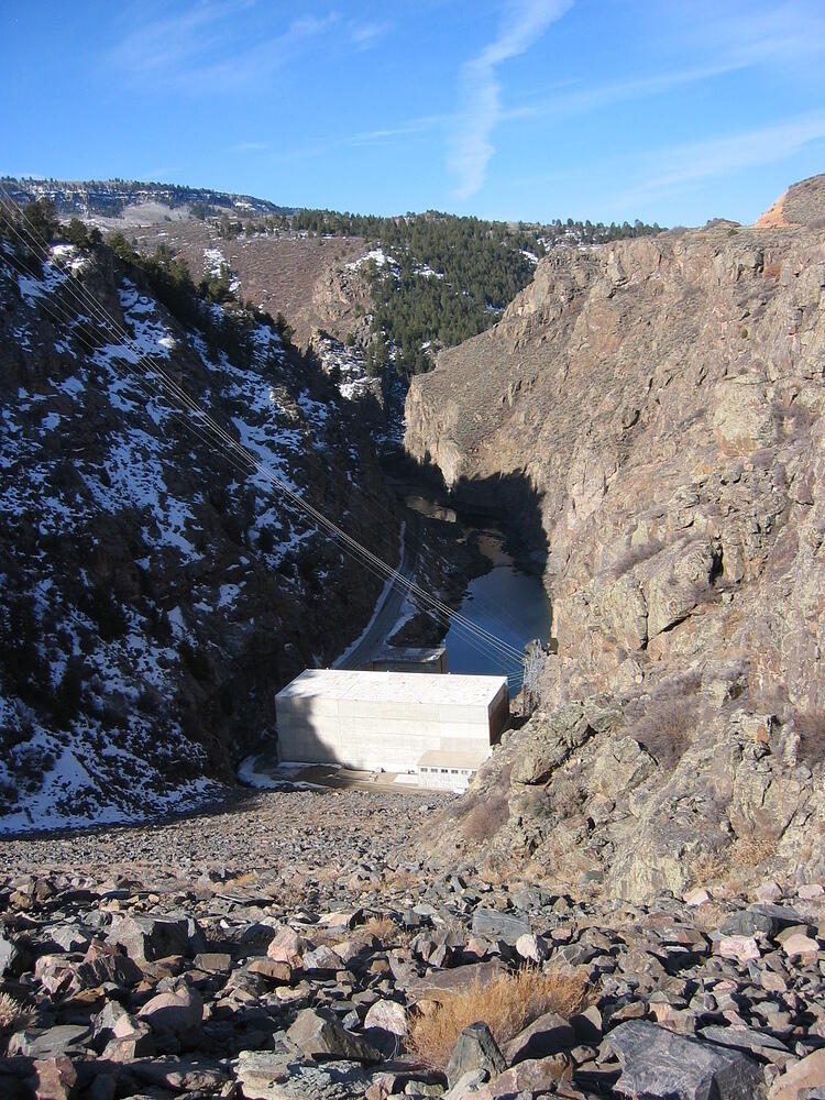 The other side of the dam that forms Blue Mesa Reservoir