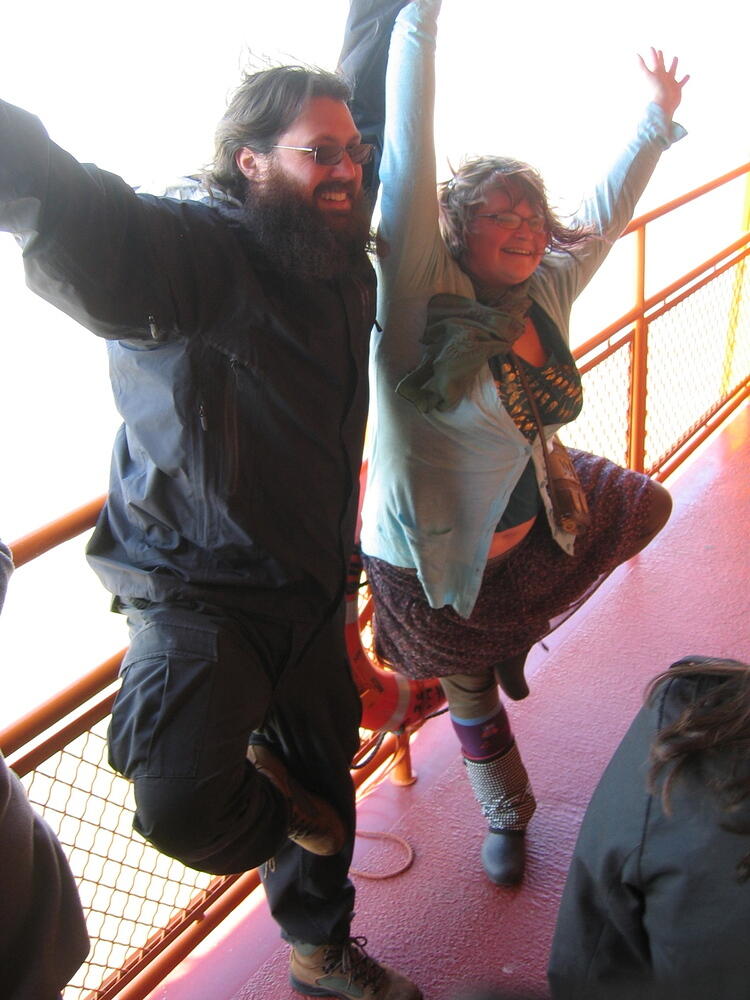 Berck and Amanda doing yoga
