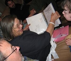 Showing off the book