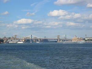Brooklyn Bridge with Manhattan Bridge behind it