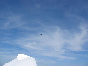 KC-135 about to cross our path 500ft above