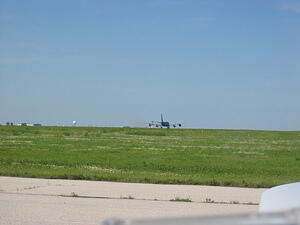 KC-135 after a bad touchdown.  See the smoke?