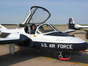 Me, in a different plane, after changing clothes.
