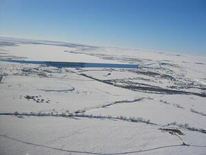 John Martin Resevoir dam, closer.