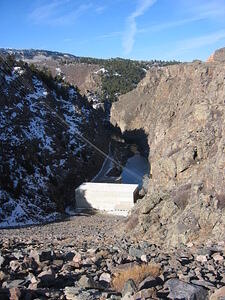 The other side of the dam that forms Blue Mesa Reservoir