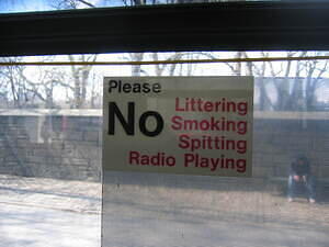 Sign on Bus