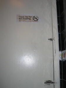 Typical bathroom door with multiple locks, only one of which actually works