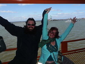 Yoga in Unexpected Places by the Statue of Liberty
